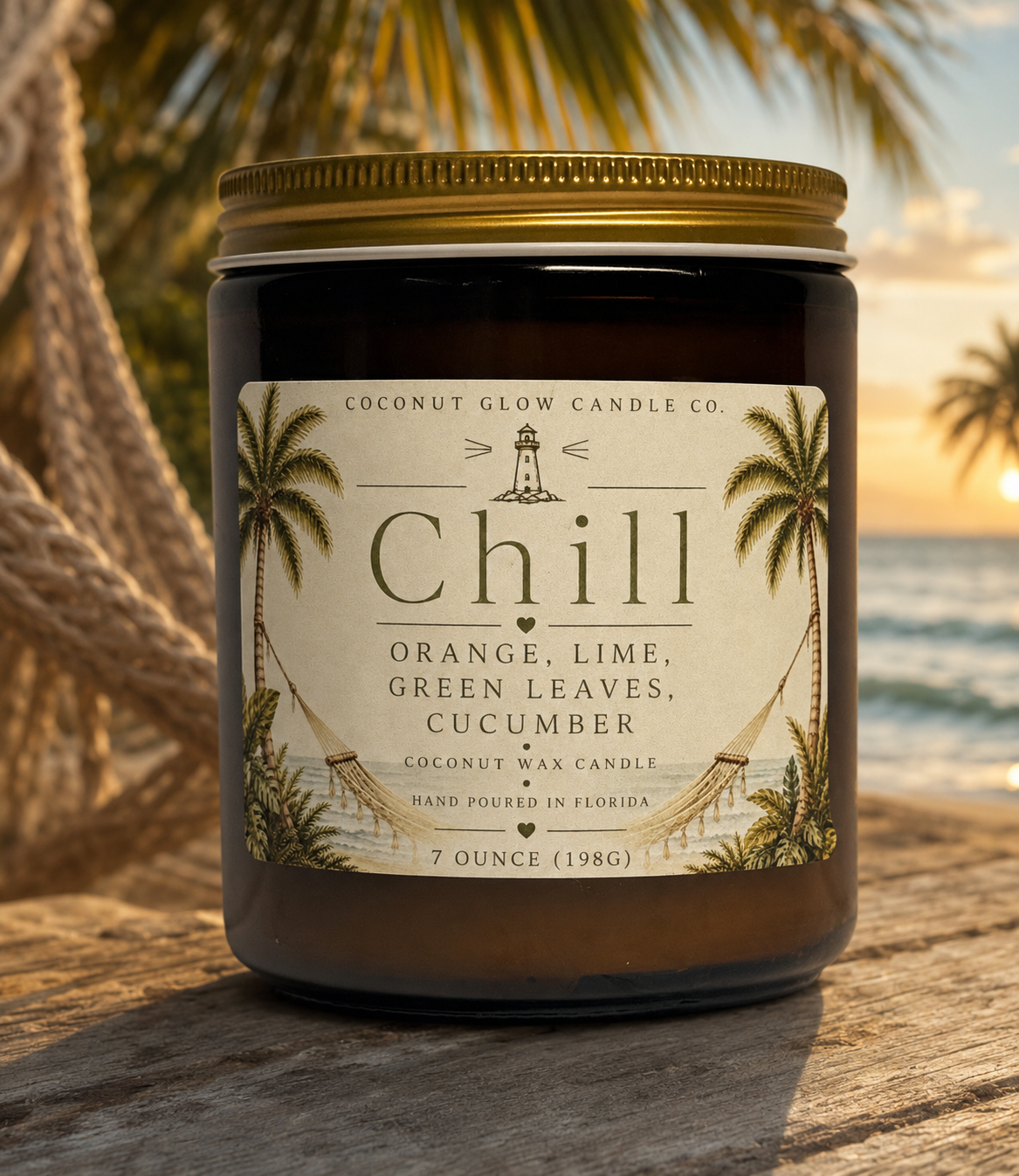 Chill Citrus Cucumber Coconut Wax Glass Jar Candle - Coconut Glow Candle Co