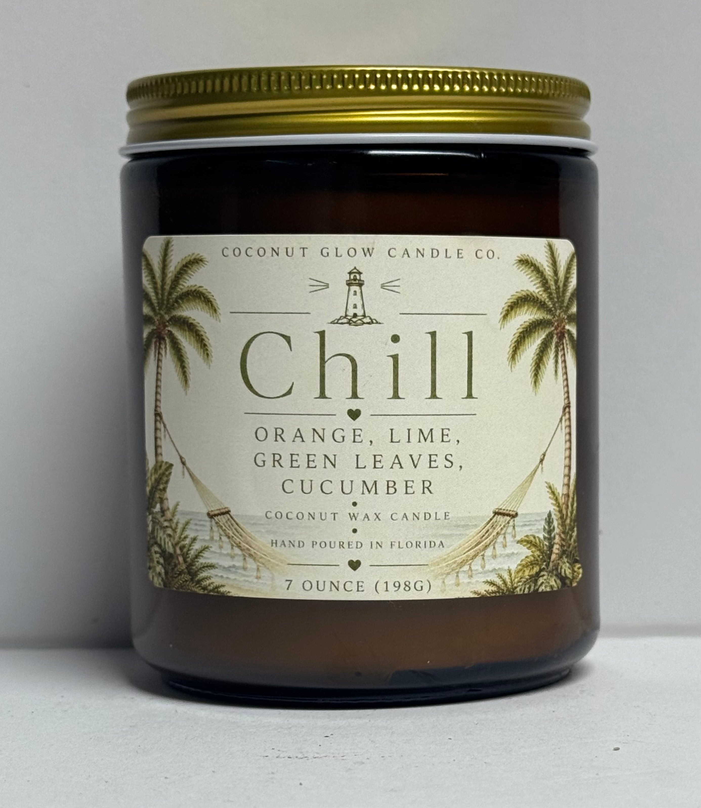 Chill Citrus Cucumber Coconut Wax Glass Jar Candle - Coconut Glow Candle Co