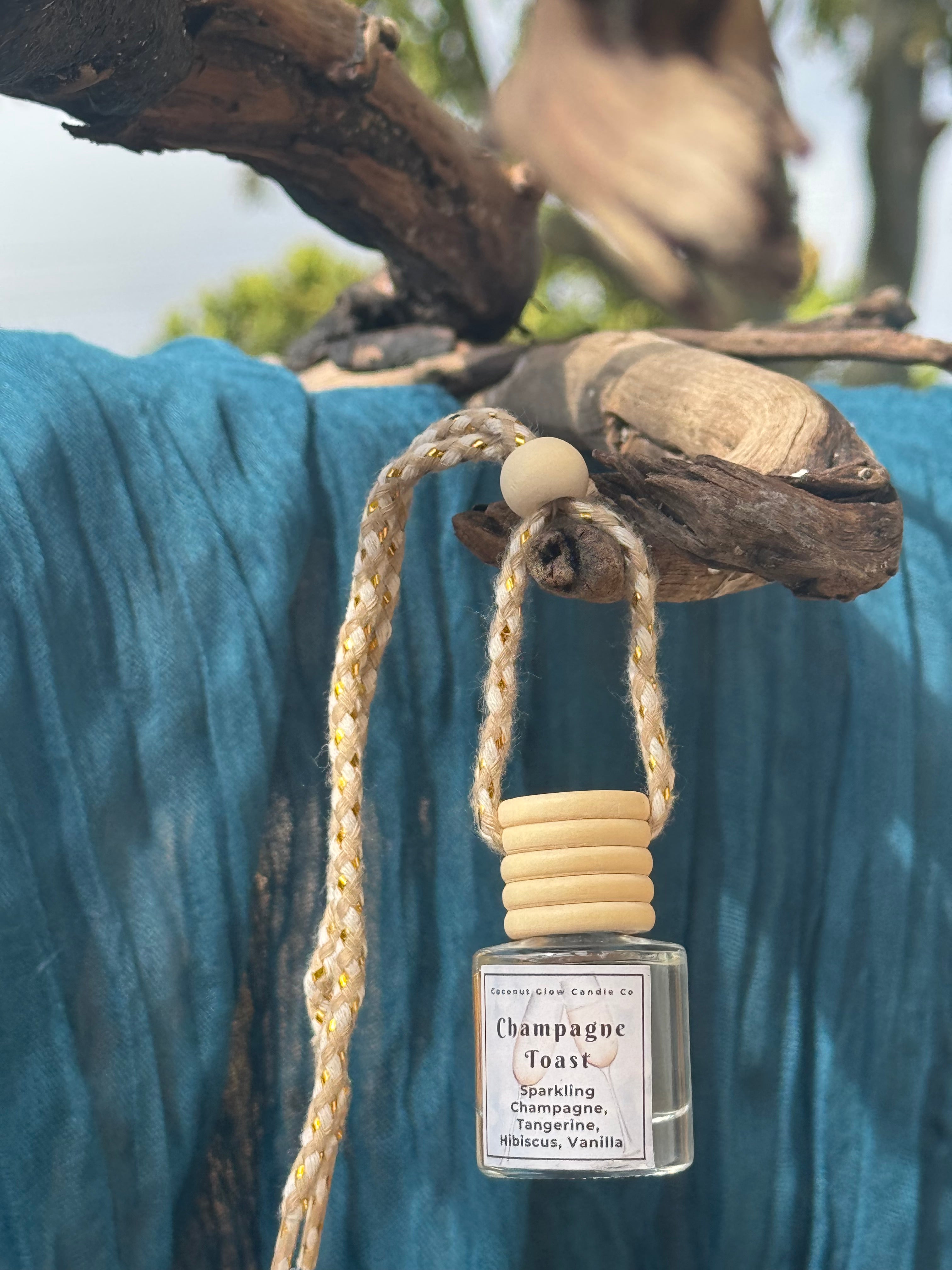 Non-toxic hanging car diffuser by Coconut Glow – 8ml refillable