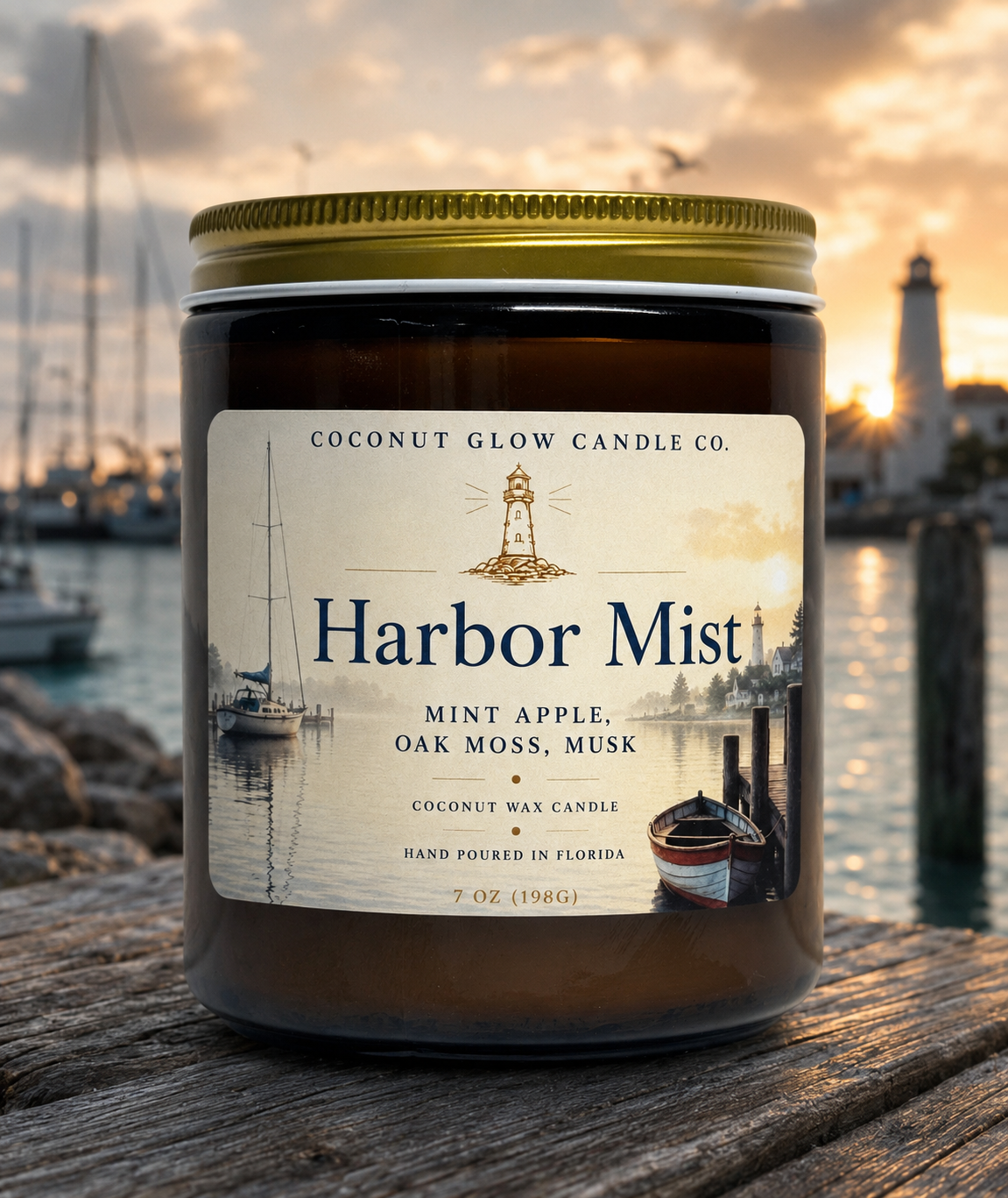 Harbor Mist Candle - Coconut Glow Candle Co
