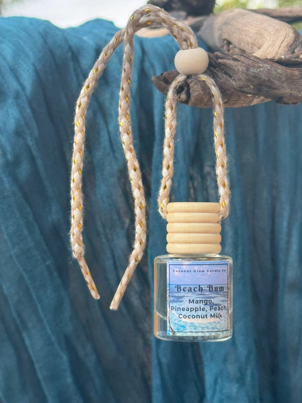 Coconut Glow Hanging Car Diffuser – Non-Toxic Coastal Scent 8ml - Coconut Glow Candle Co