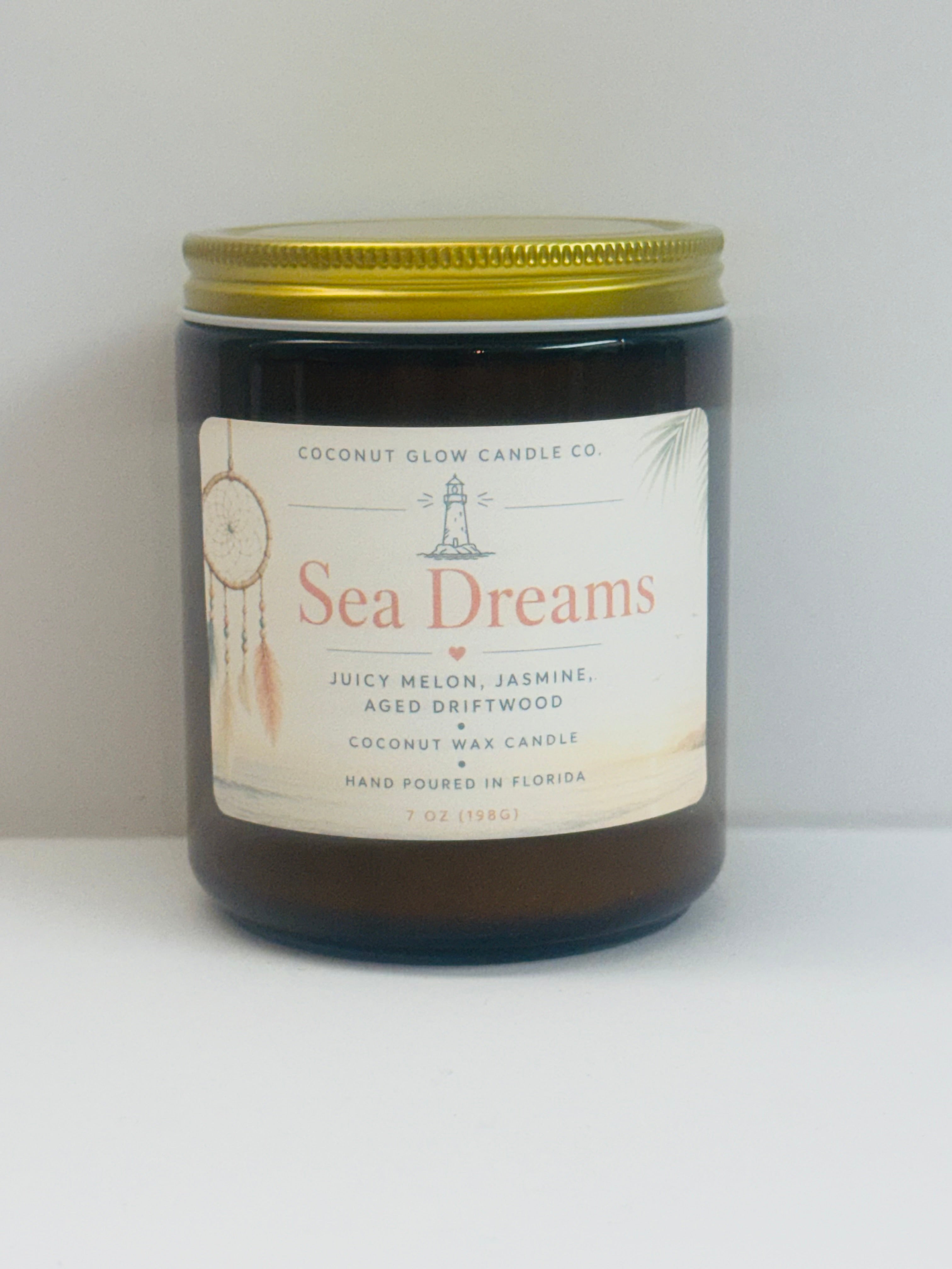 Sea Dreams - Golden Hour Glass Jar - Coconut Glow Candle Co