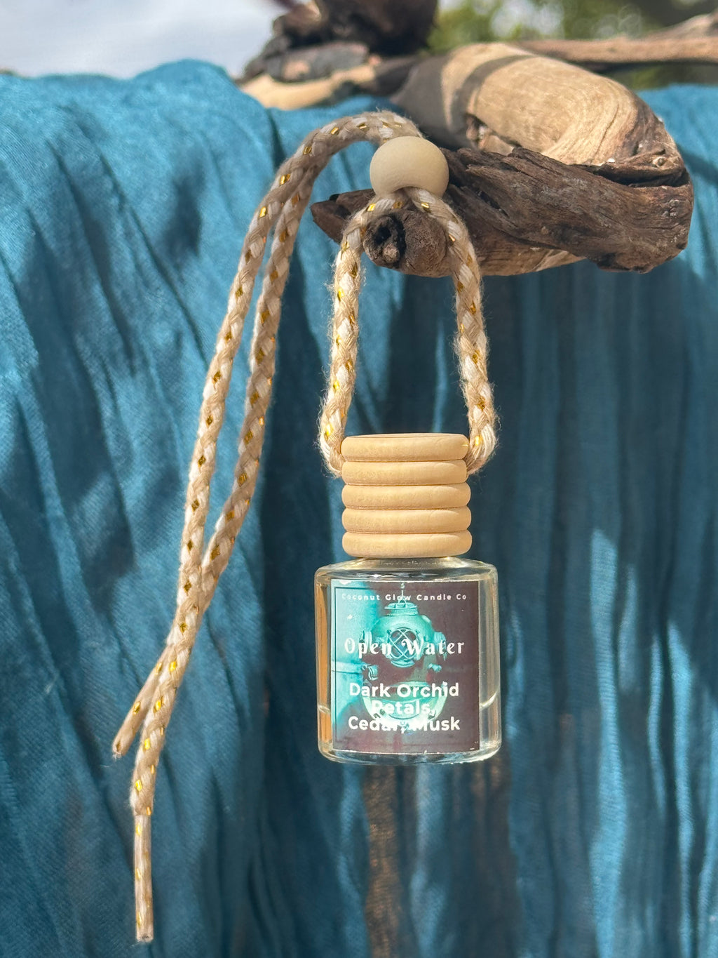 Coconut Glow car diffuser packaging – eco-friendly coastal fragrance