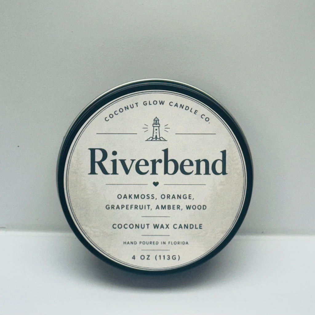 Riverbend Coconut Wax Travel Candle Tin - Coconut Glow Candle Co