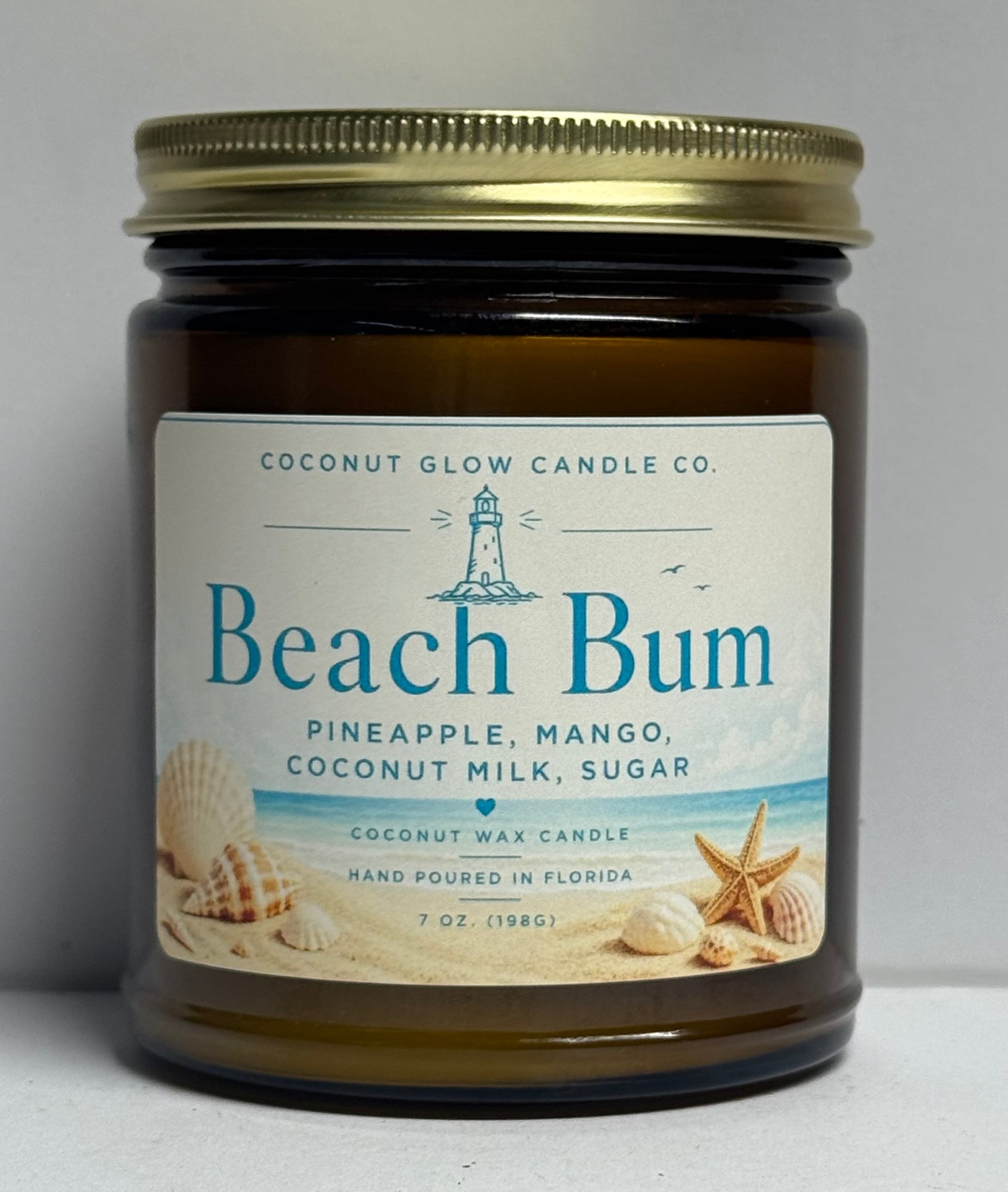 Beach Bum - Golden Hour Glass Jar - Coconut Glow Candle Co