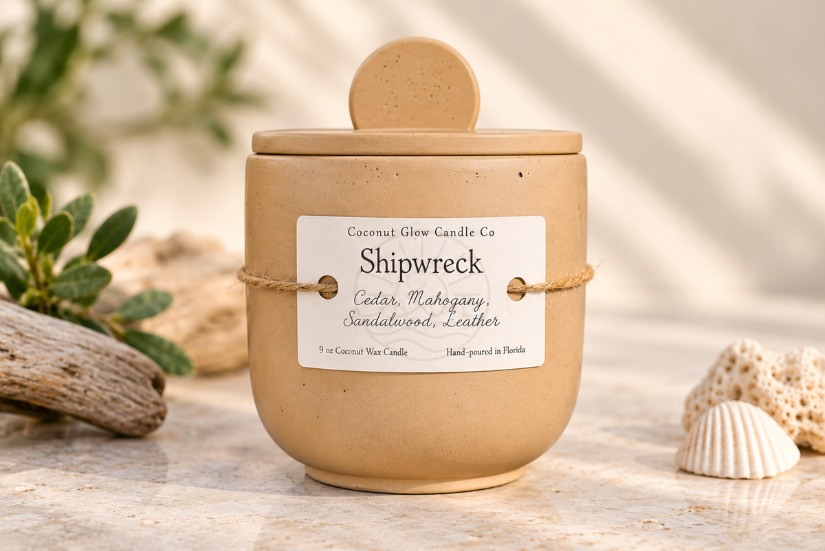 Shipwreck- Concrete Candle