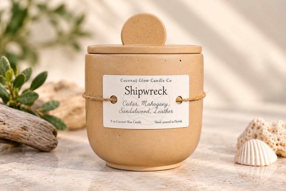Shipwreck- Concrete Candle