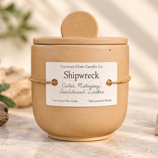 Shipwreck- Concrete Candle
