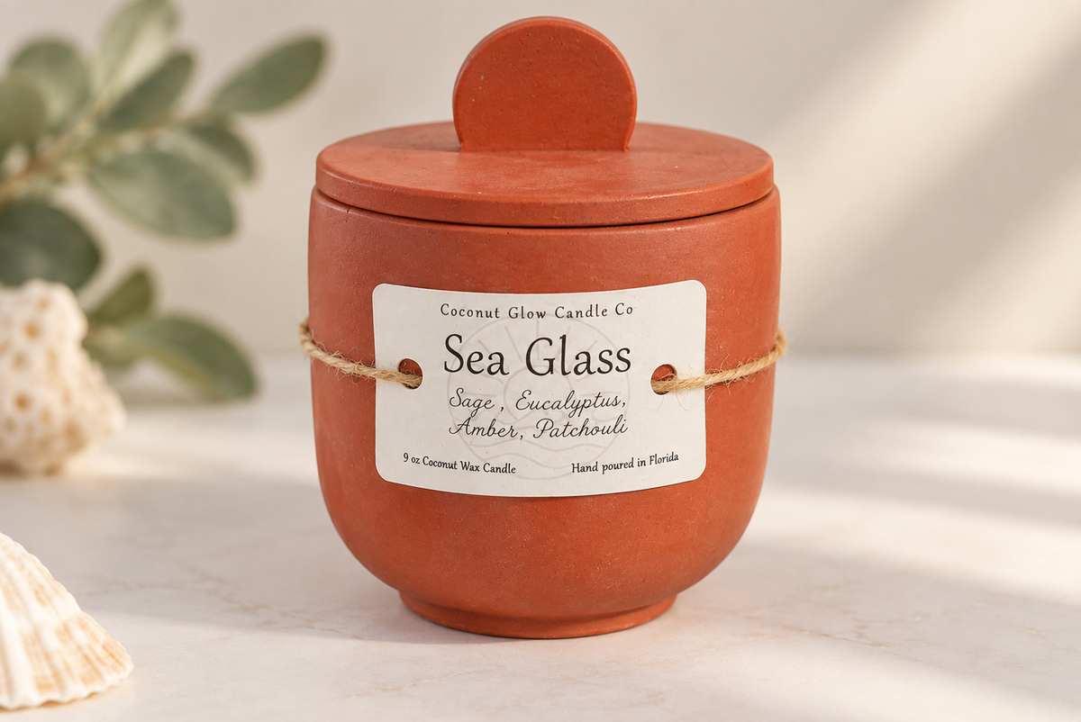 Sea Glass - Concrete Candle
