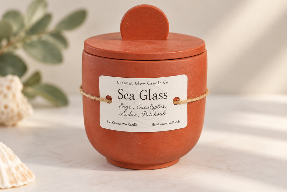 Sea Glass - Concrete Candle