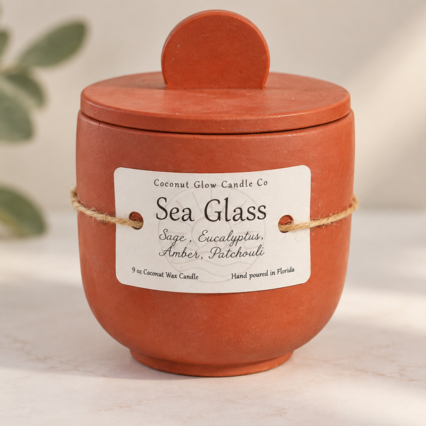 Sea Glass - Concrete Candle